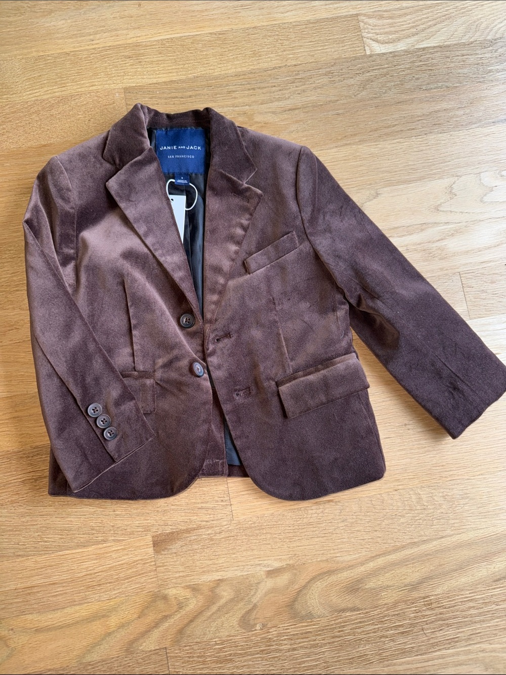 Janie and Jack Chocolate Brown Velvet Blazer